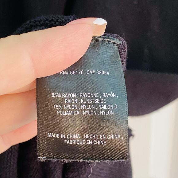 Anthropologie Blouse Womens Small Black Tie Neck Wrap Front Knit Top Surplice - Picture 5 of 7